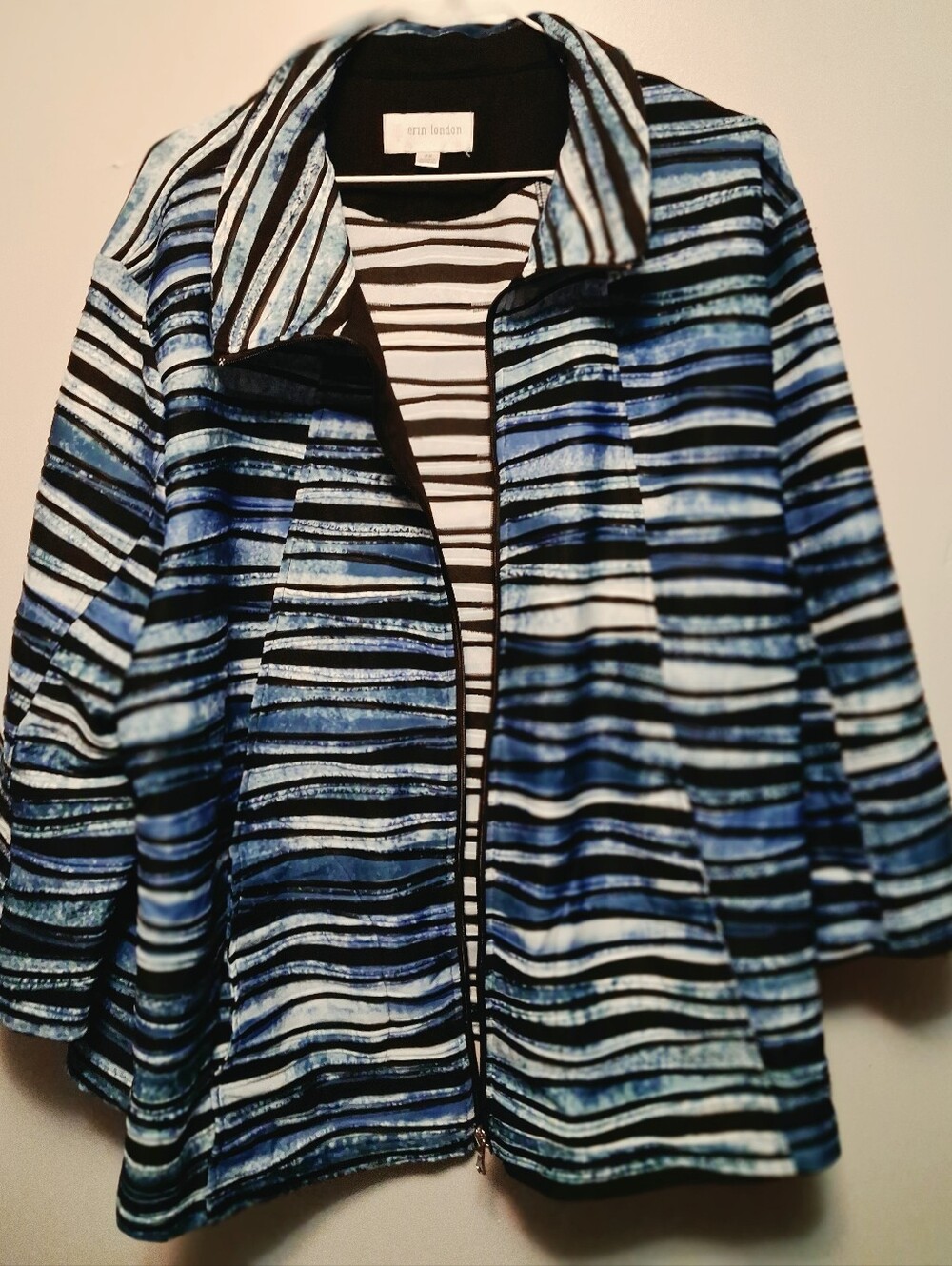 Erin london Blue & Black Striped Kids Jacket